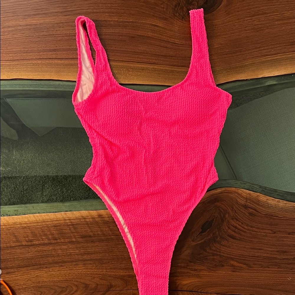 Women’s High Cut On Pink One-Piece Swimsuit